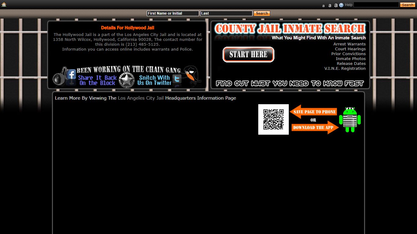 Hollywood Jail - County Jail Inmate Search